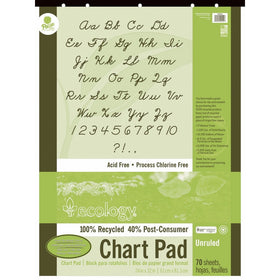 Pacon 945510 S.a.v.e recycled unruled chart pad, 5-hole punched, 24 x 32, 70 sheets/pad
