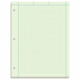 Ampad Engineer Pad, 5 Squares per Inch, 8.5" x 11", 200 Sheet Pad, Green (22-144)