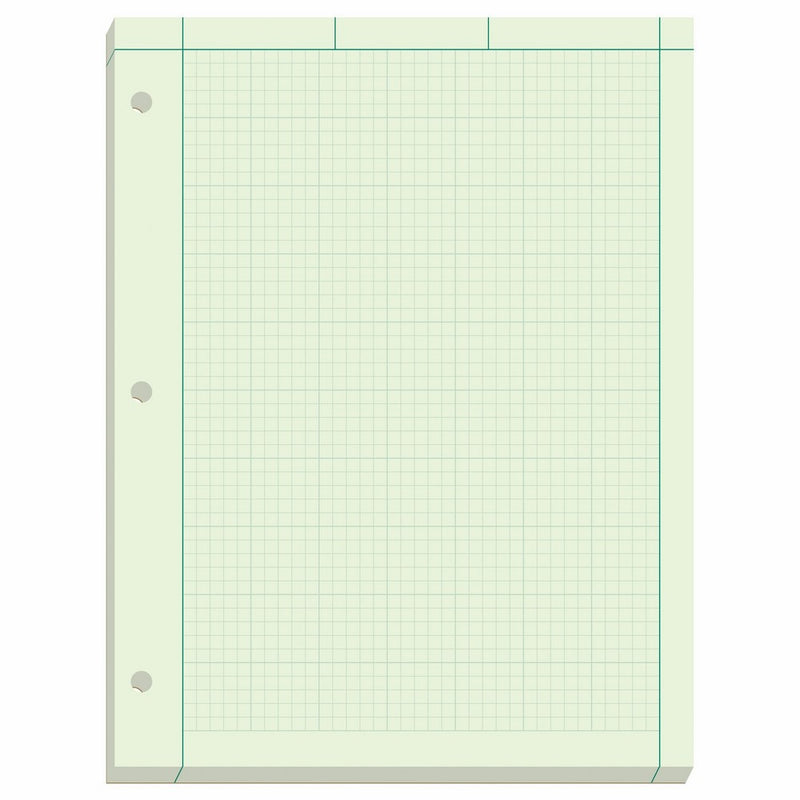 Ampad Engineer Pad, 5 Squares per Inch, 8.5" x 11", 200 Sheet Pad, Green (22-144)