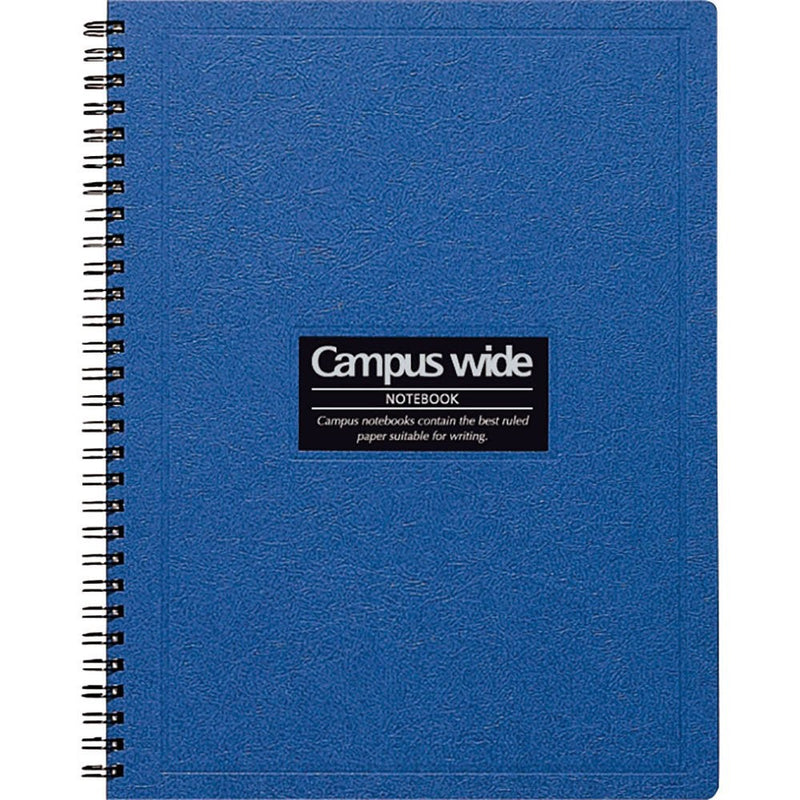 Kokuyo Campus Wide Twin Ring Notebook - Special B5 (7.5" X 10") - 30 Lines - 70 Sheets - Blue