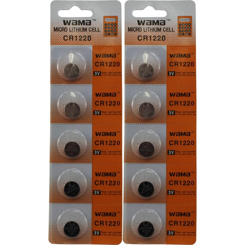 (10) 3v Battery CR1220 CR-1220 Lithium Batteries DL1220