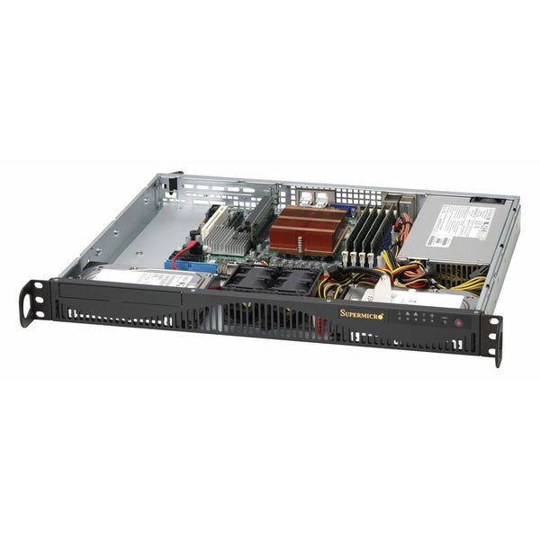 Supermicro CSE-512F-350B SC512 F-350B - Rack-mountable - 1U - ATX - power supply 350 Watt - black