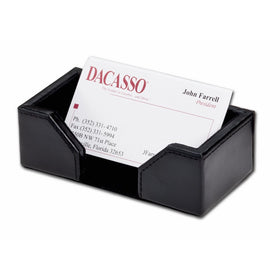 Dacasso Black Bonded Leather Business Card Holder