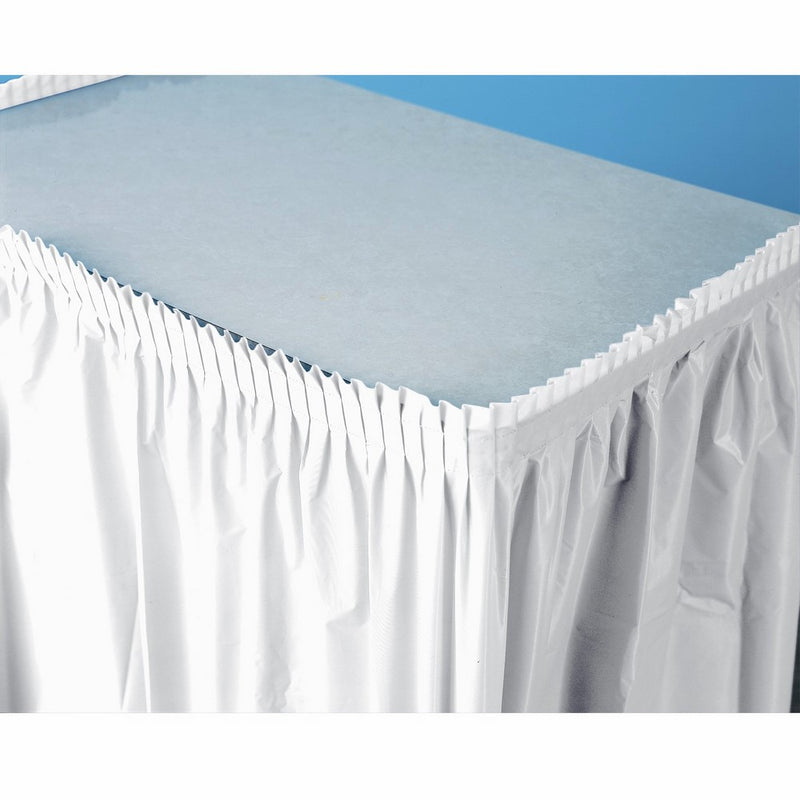 Creative Converting Plastic Table Skirt, 14-Feet, White