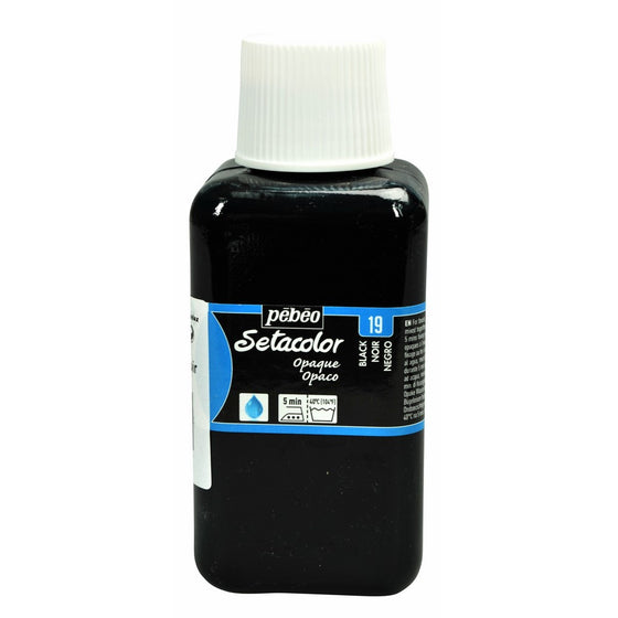 Pebeo Setacolor Opaque Fabric Paint 250-Milliliter Bottle, Black