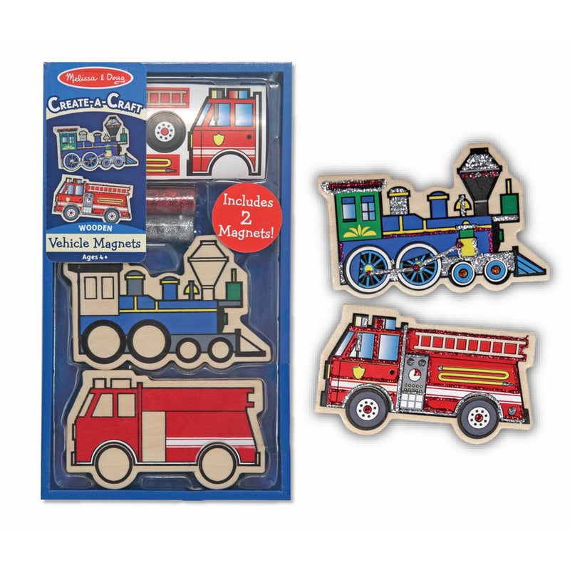 Melissa & Doug Create-A-Craft Wooden Vehicles Magnets (2 pieces)