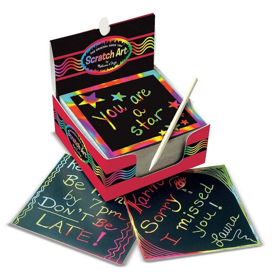 Melissa & Doug Scratch Art Rainbow Mini Notes (125 ct) With Wooden Stylus