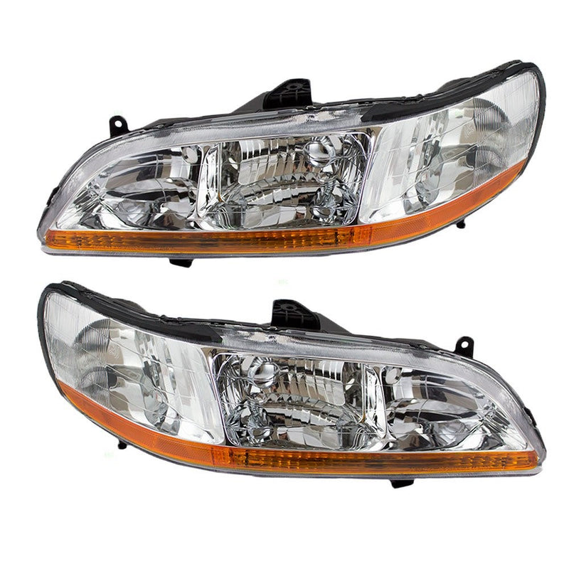 Driver and Passenger Headlights Headlamps Replacement for Honda 33151-S84-A02 33101-S84-A02