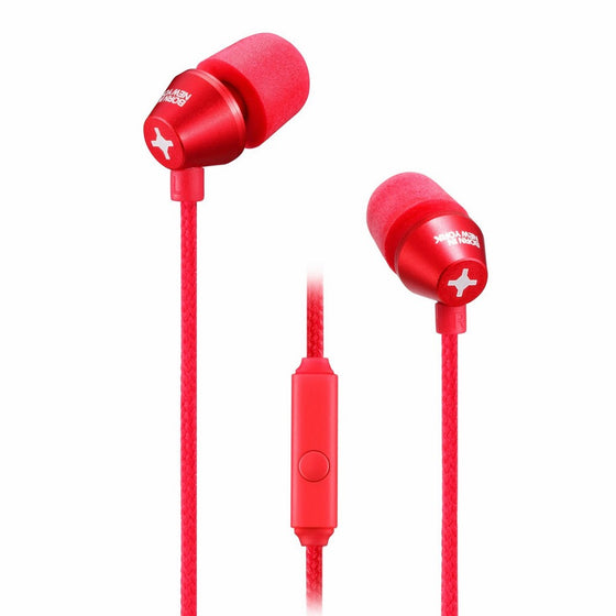 id America IDH202-RED Metropolitan Aluminum In-Ear Headphones - Red