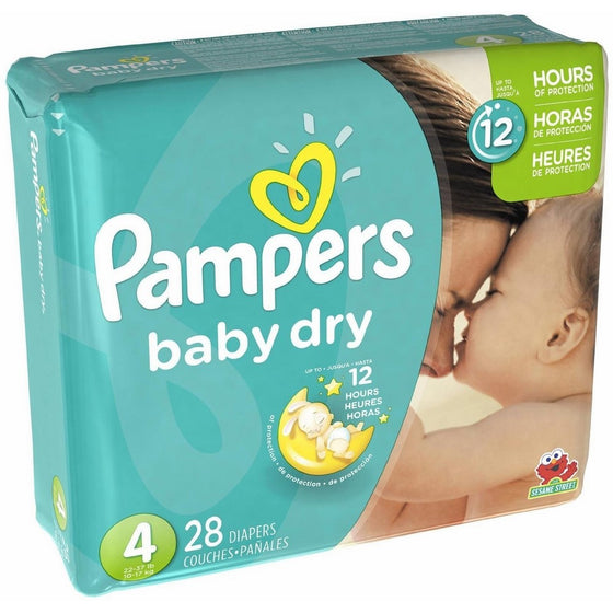 Pampers Baby Dry Diapers - Size 4-28 ct