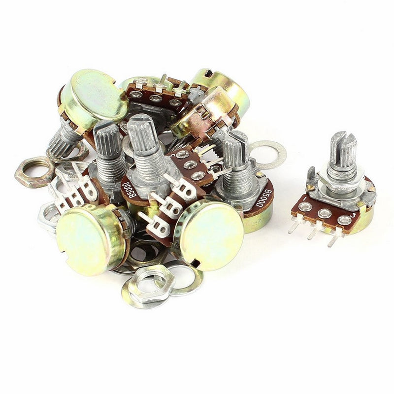 Uxcell a14052600ux0966 10 Piece B500 500 Ohm 3 Terminals Single Linear Rotary Taper Potentiometer