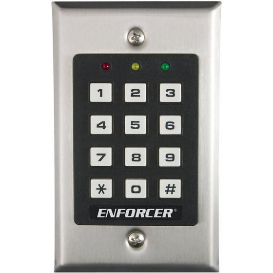 SECO-LARM SK-1011-SDQ ENFORCER Access Control Keypad, Up to 1,000 possible user codes (4-8 digits), Output can be programmed to activate for up to 99,999 seconds (nearly 28 hours)