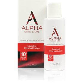 Alpha Skin Care - Essential Renewal Lotion, 10% Glycolic AHA, Real Results for Lines and Wrinkles| Fragrance-Free and Paraben-Free| 4-Ounce (Packaging May Vary)