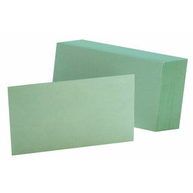 Oxford Blank Color Index Cards, 4" x 6", Green, 100 Per Pack (7420 GRE)