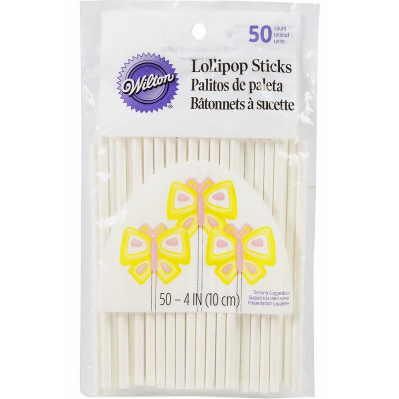 Wilton 4 Inch Lollipop Sticks, 50 Count
