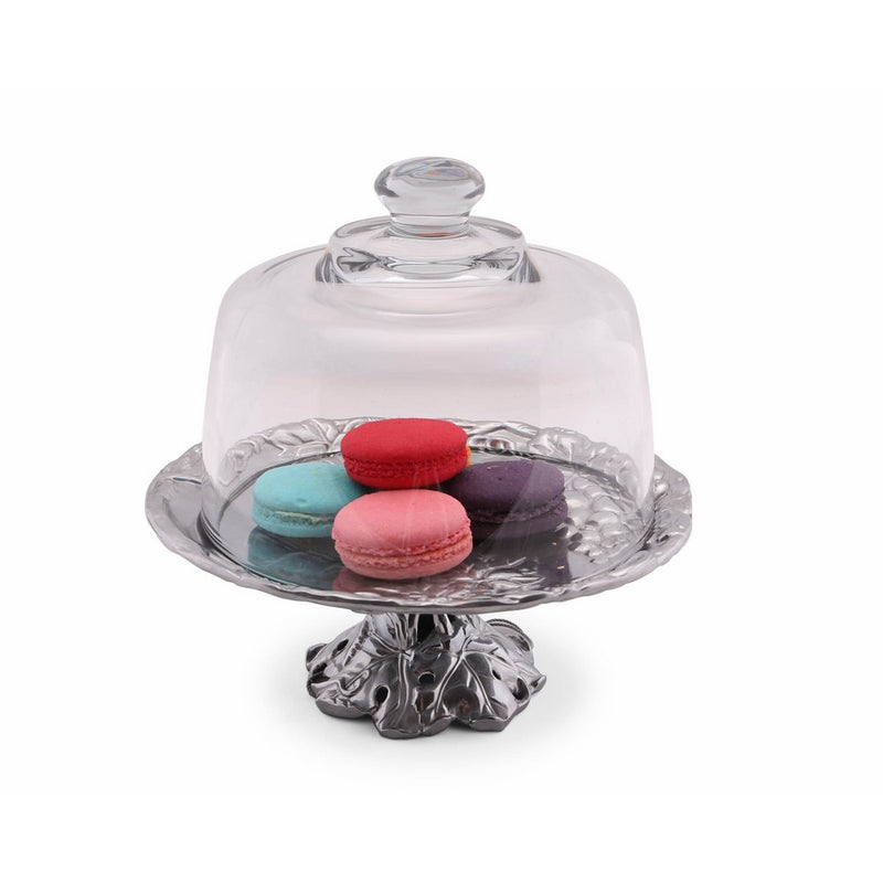 Arthur Court Grape 8-Inch Footed Plate with Glass Dome