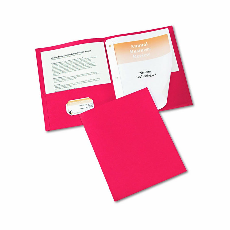 Avery Two-Pocket Folders, Red, Pack of 25 (47979)