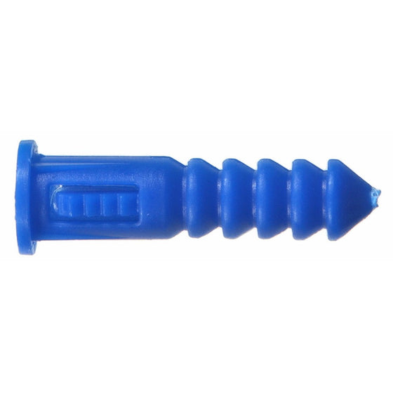 The Hillman Group 370329 Ribbed Plastic Anchor, 8-10-12 X 1-1/4-Inch, Blue, 100-Pack