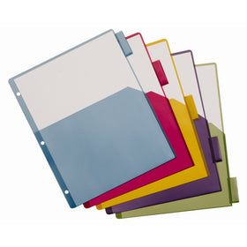Cardinal Poly Dividers, Single Pocket, 5-Tab, Multi-Color (84016)