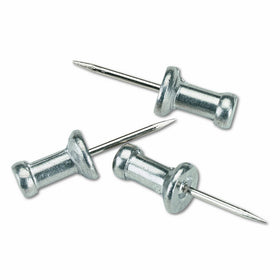 GEM CPAL4 Aluminum Head Push Pins, Aluminum, Silver, 1/2 (Box of 100)