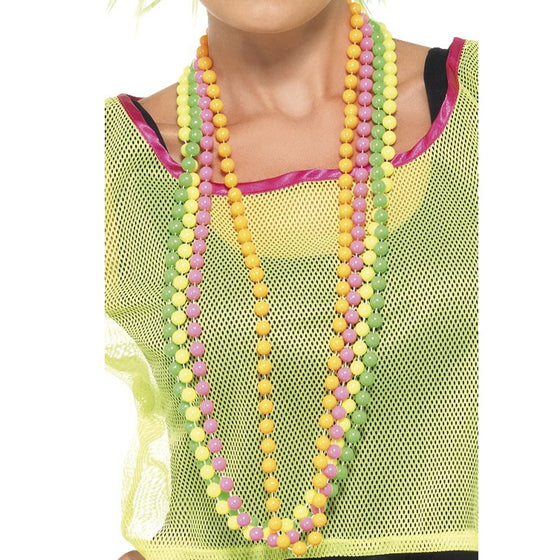 Smiffy's Women's Multicolour Bead Necklace, 4 Strands, One Size, 25227