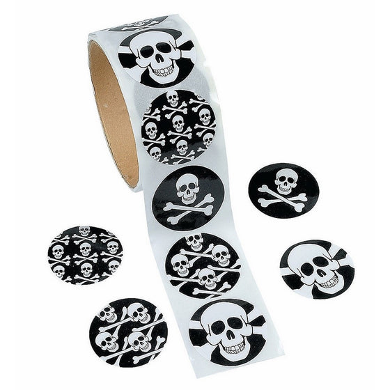 Skull and Crossbones Sticker Roll