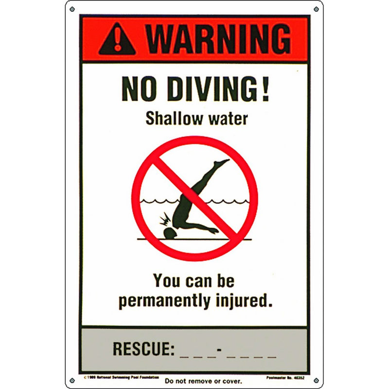 Poolmaster 40352 NSPF No Diving Sign for Residential or Commercial Pools