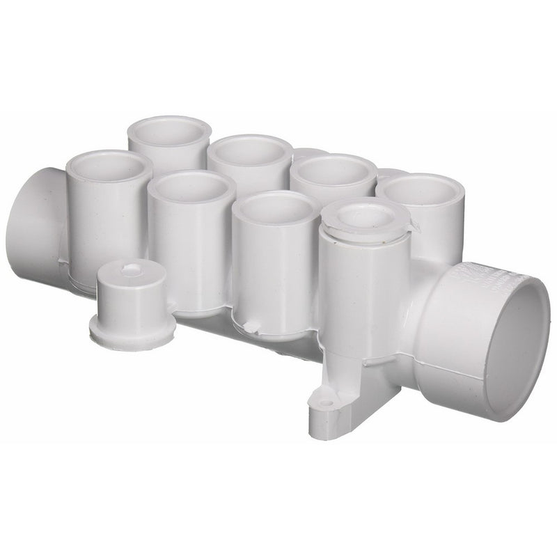 Waterway Plastics 806105120311 1.5"S X 1.5"Spg (8) 3/4"S Ports Manifold