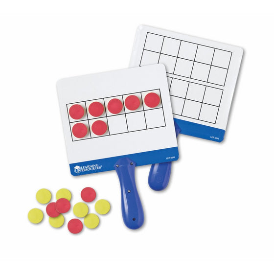 Learning Resources Magnetic Ten-Frame Answer Boards, Set of 4 with 100 counters