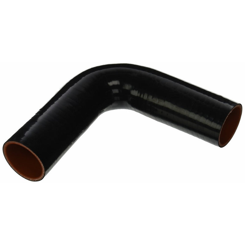 HPS HTSEC90-200-BLK Silicone High Temperature 4-ply Reinforced 90 degree Elbow Coupler Hose, 55 PSI Maximum Pressure, 3.5" Leg Length on each side, 2" ID, Black