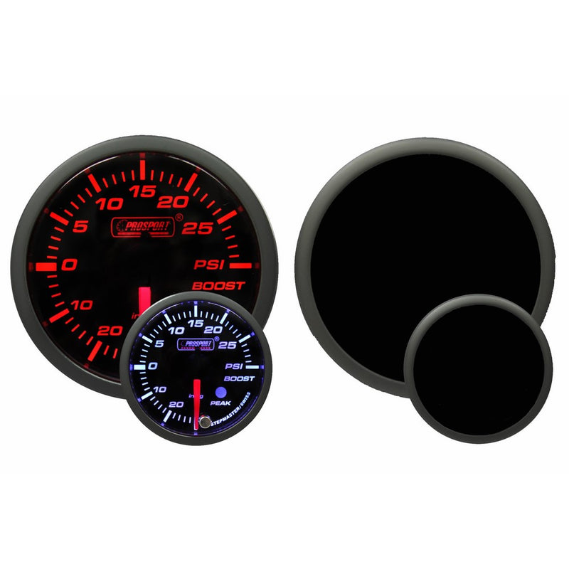 Boost Gauge- Electrical Amber/white Premium Series with Peak Recall and Warning 52mm (2 1/16")