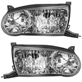 Driver and Passenger Headlights Headlamps Replacement for Toyota 81150-02100 81110-02110