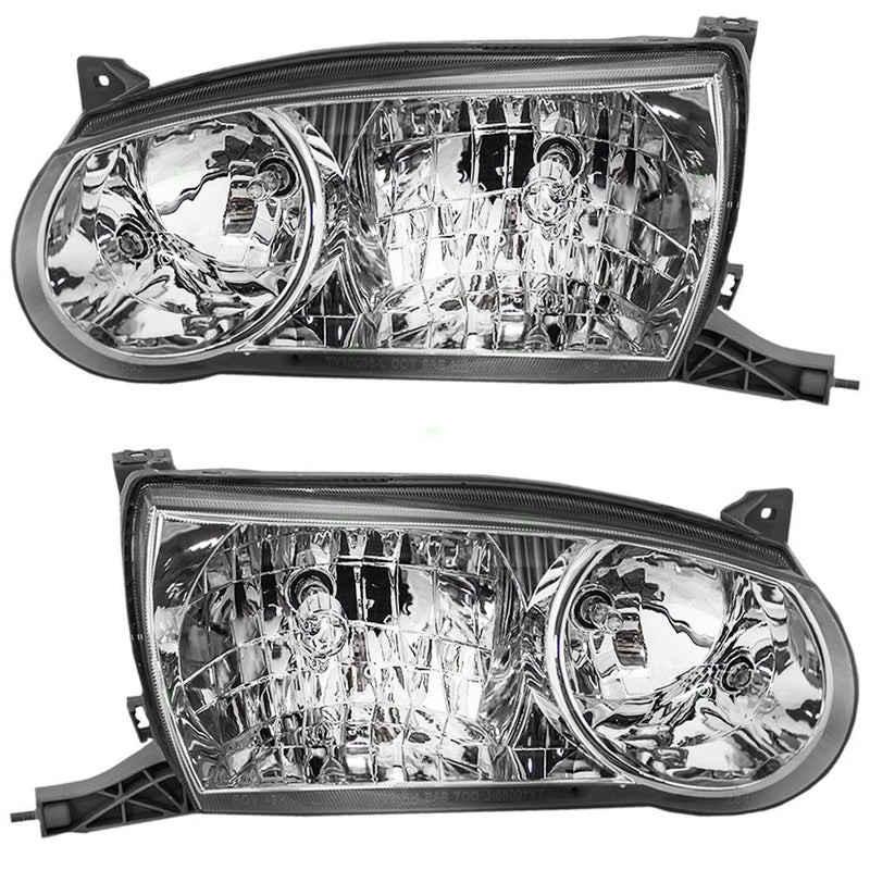 Driver and Passenger Headlights Headlamps Replacement for Toyota 81150-02100 81110-02110