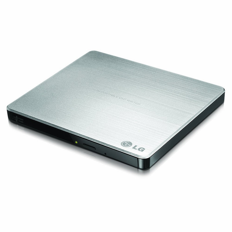 LG Electronics 8X USB 2.0 Super Multi Ultra Slim Portable DVD Rewriter External Drive with M-DISC Support for PC and Mac, Silver (GP60NS50)