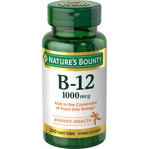 Nature's Bounty Vitamin B-12, 1000 mcg, 200 Coated Tablets, Vitamin Supplement, Supports Energy Metabolism, Heart Health, and Nervous System Health(1)