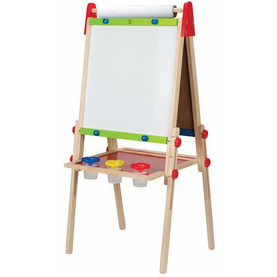 Hape Award Winning All-in-One Wooden Kid's Art Easel with Paper Roll and Accessories