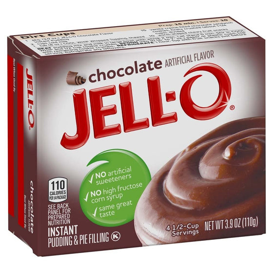 Jell-O Chocolate Instant Pudding Mix 3.9 Ounce Box (Pack of 6)