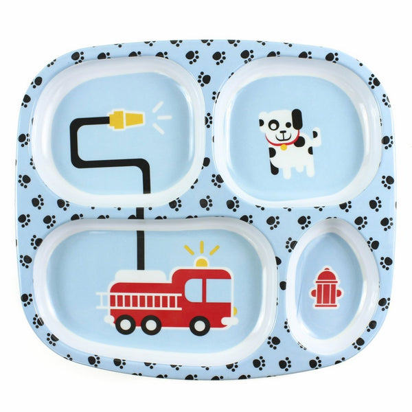 Bumkins Divided Toddler Plate (Melamine), Fire Engine