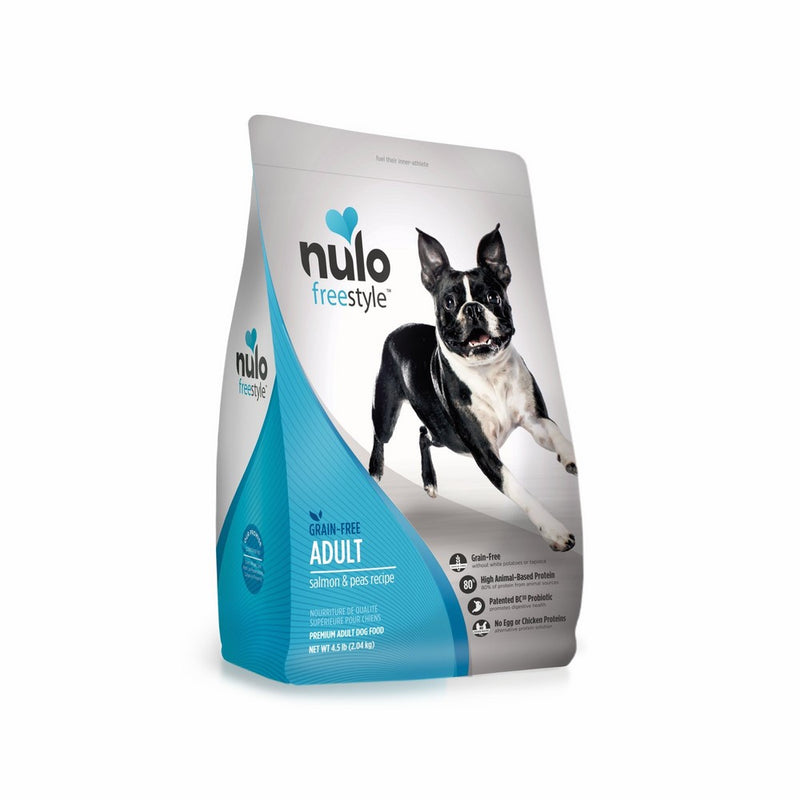 Nulo Grain Free Dog Food: All Natural Adult Dry Pet Food for Large and Small Breed Dogs (Salmon, 4.5lb)