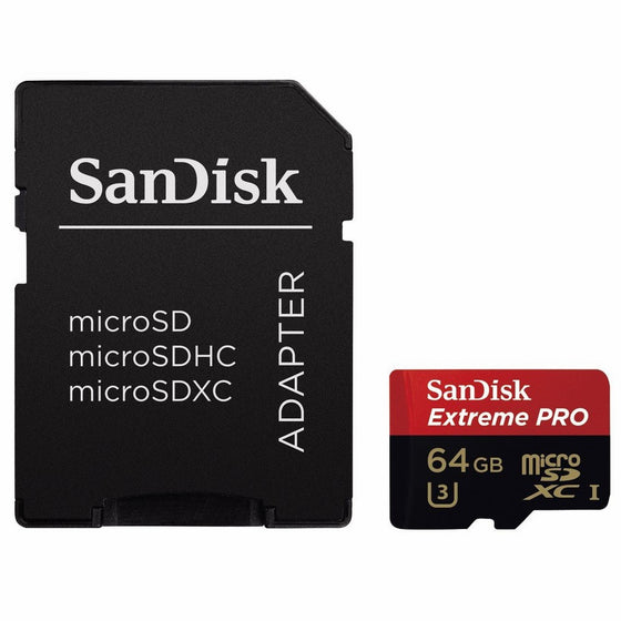 SanDisk Extreme PRO 64GB UHS-I/U3 Micro SDXC Memory Card Speeds Up To 95MB/s With 4K Ultra HD Ready-SDSDQXP-064G-G46A