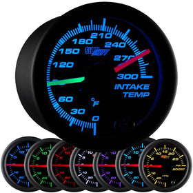 GlowShift Black 7 Color Dual Intake Temperature Gauge
