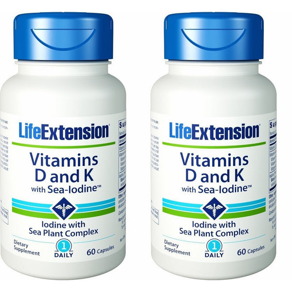 Life Extension Vitamins D and K with Sea-Iodine 60 capsules (2 pack)