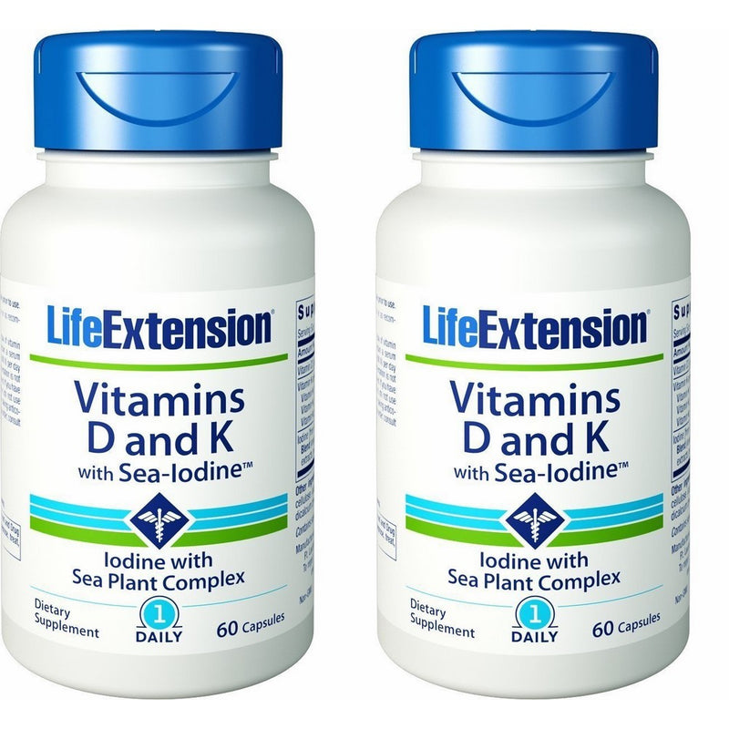 Life Extension Vitamins D and K with Sea-Iodine 60 capsules (2 pack)