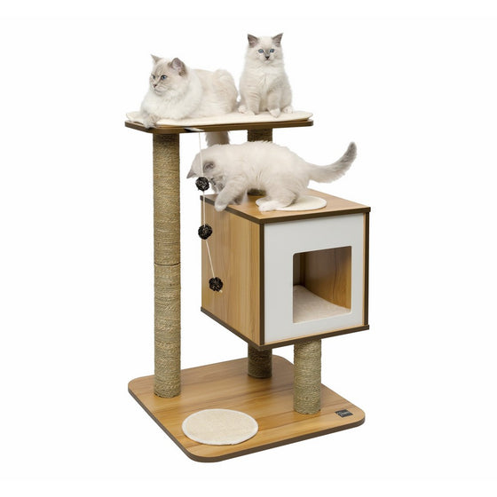 Vesper Cat Furniture, Walnut, V-Base