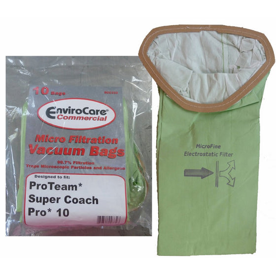 Proteam Pro10 Back Pack Vacuum Cleaner Filter Paper Bags 10 Pk Part # ECC332