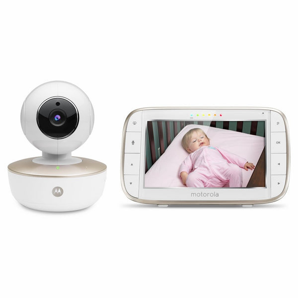 Motorola MBP855CONNECT Portable 5" Video Baby Monitor with Wi-Fi Viewing, Rechargeable Camera, Remote Pan, Tilt, Zoom, Two-Way Audio, and Room Temperature Display