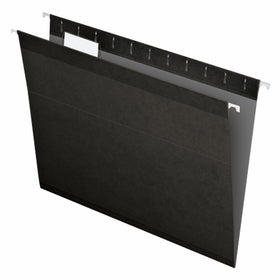 Pendaflex Reinforced Hanging File Folders, Letter Size, Black, 1/5 Cut, 25/BX (4152 1/5 BLA)