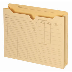 Globe-Weis B3143DT Pendaflex File Folder Jackets, Letter Size, Manila, Preprinted, Expands 2” inches, Reinforced Tabs, 9.5” x 11.5” inches – Pack of 50