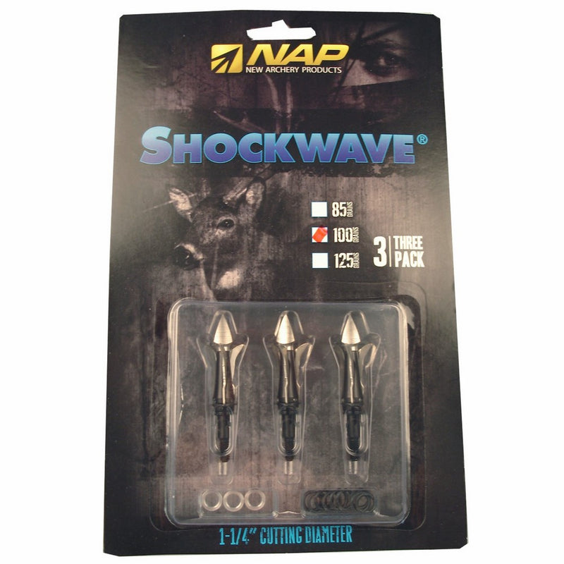 New Archery Products 100 Grain 3-Pack Shockwave Mechanical Broadhead
