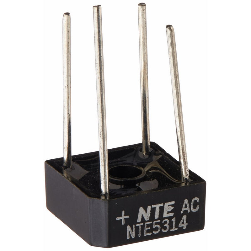 NTE Electronics NTE5314 Full Wave Single Phase Bridge Rectifier, 8 Amps, 400V Maximum Recurrent Peak Reverse Voltage
